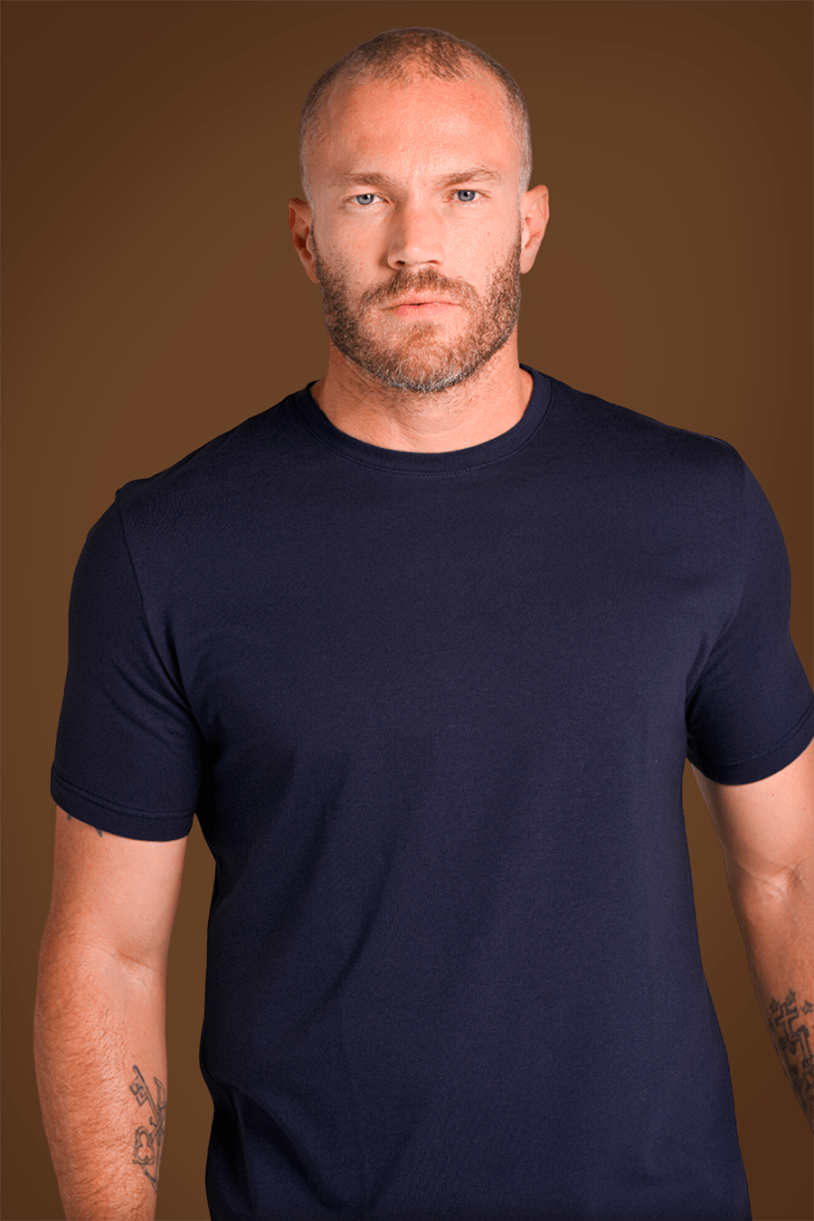 Camiseta Pima Unique Gola Careca Azul Noite - Be_cava